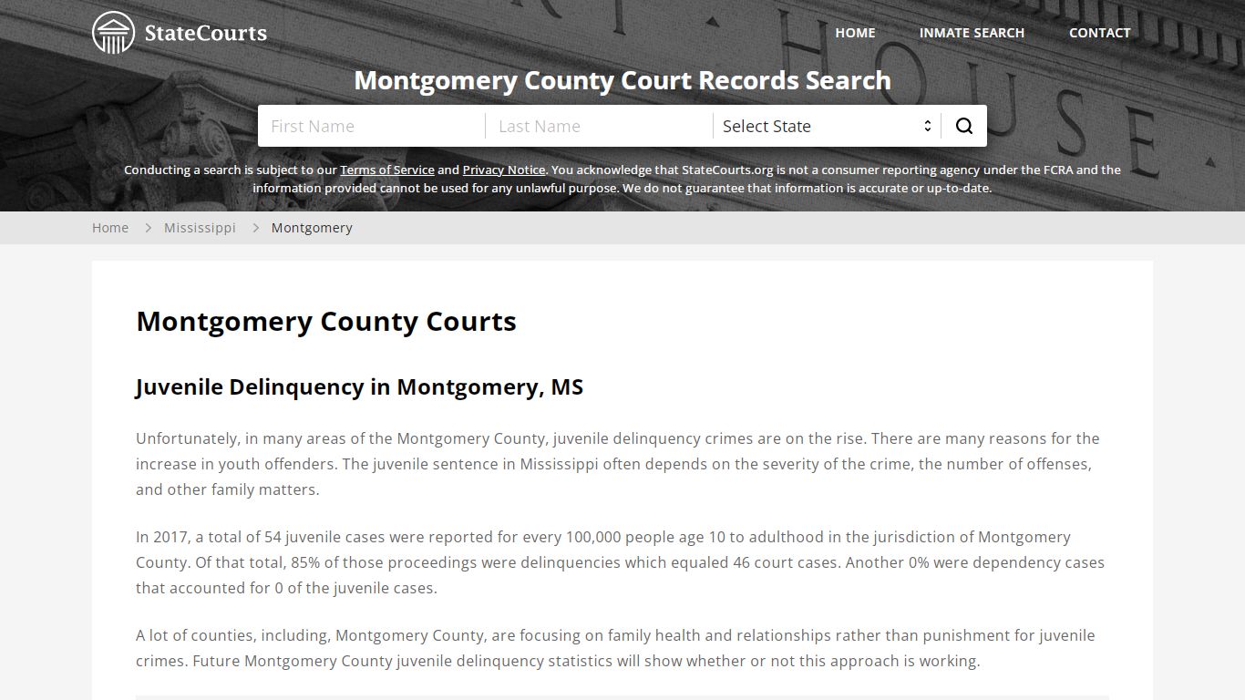 Montgomery County, MS Courts - Records & Cases - StateCourts